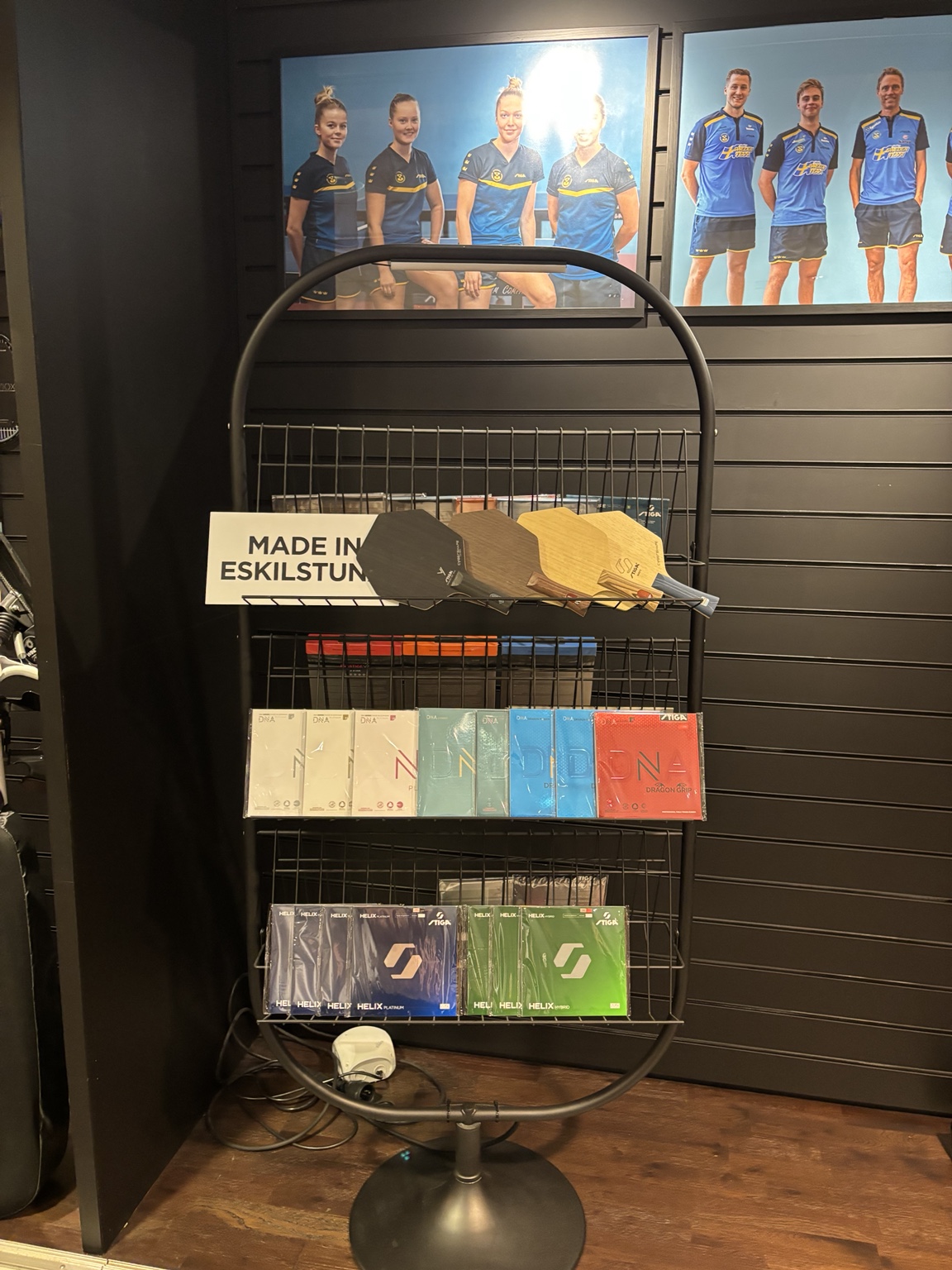 STIGA products and Made in Eskilstuna display